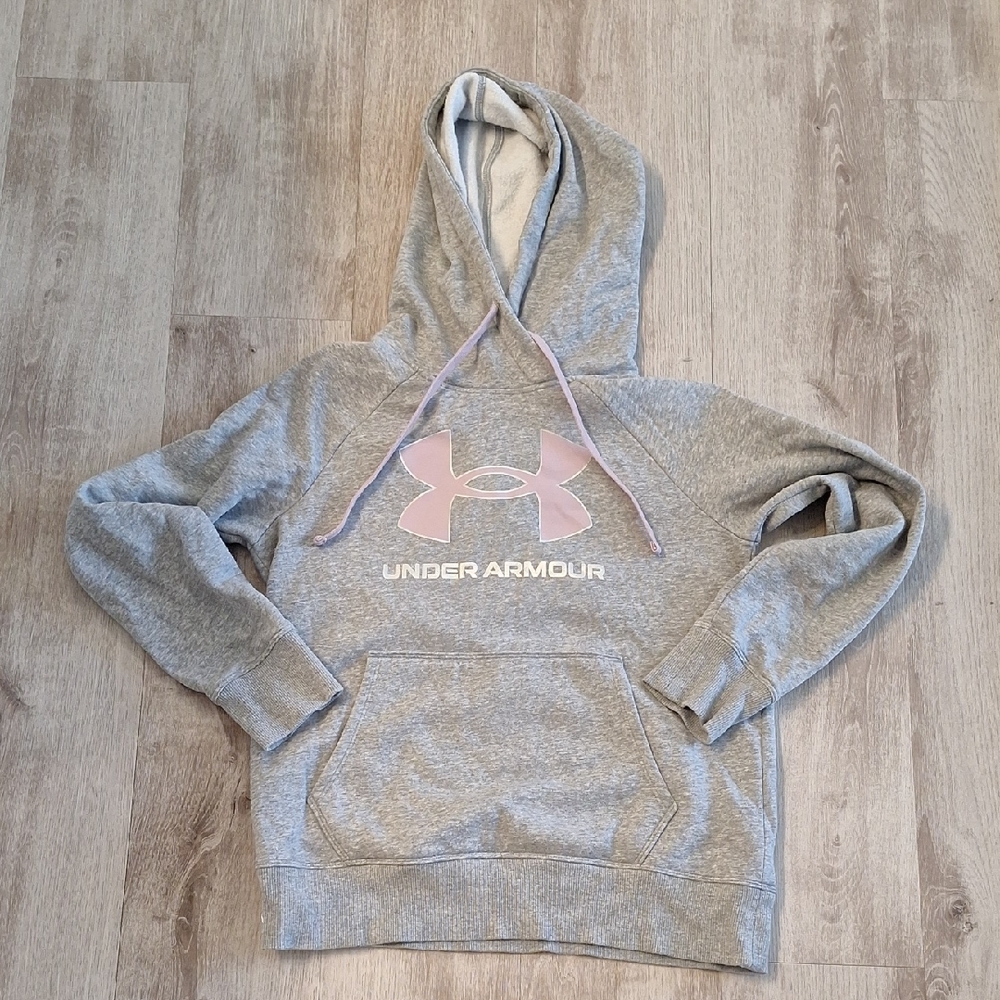 Under Armor Gray and Pink Purple Sweatshirt Hoddie Size XS
